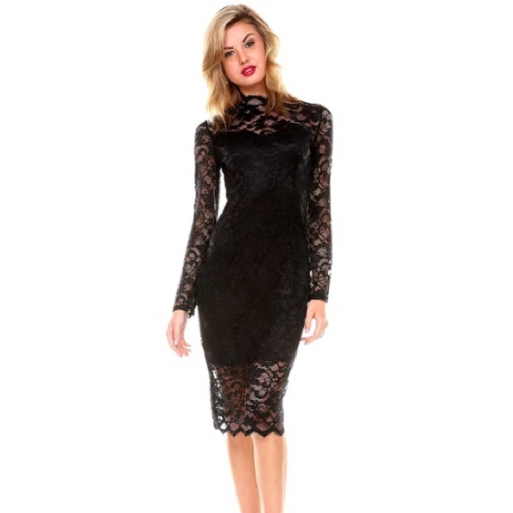 Stanzino Women's Long Sleeve Lace Dress